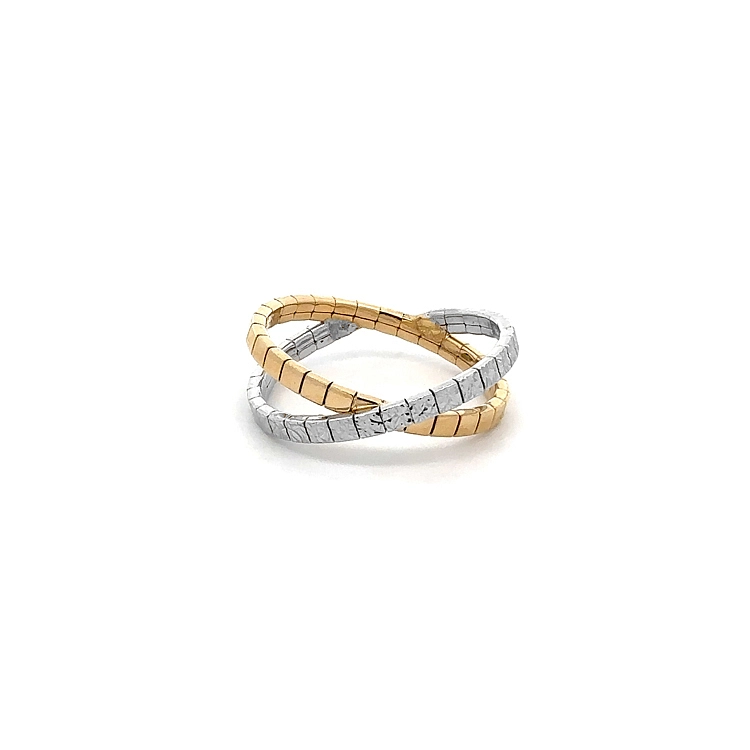 Luxuriöser zweifarbiger Ring in Harmonie aus Gelb- und Weißgold