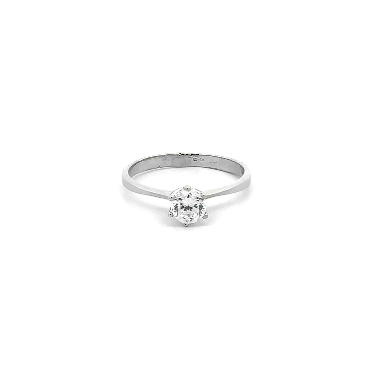 Verlobungsring mit Zirkon aus Weißgold
