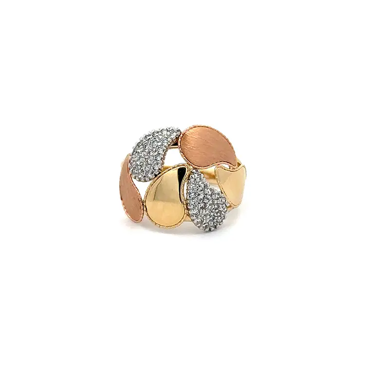 Ring mit Zirkonias in Gold-Kombination