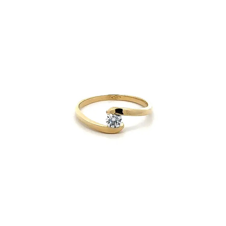 Gold Verlobungsring mit Zirkon
