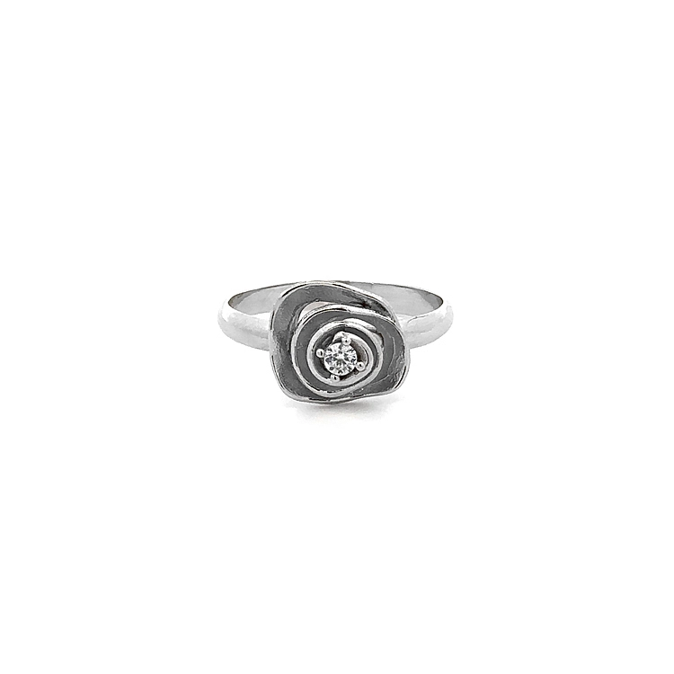 Ring mit Zirkon aus Weißgold