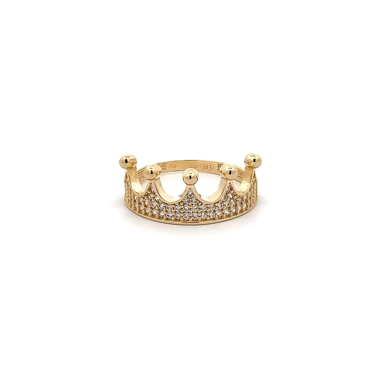 Luxuriöser Ring in Form der Königskrone aus Gelbgold