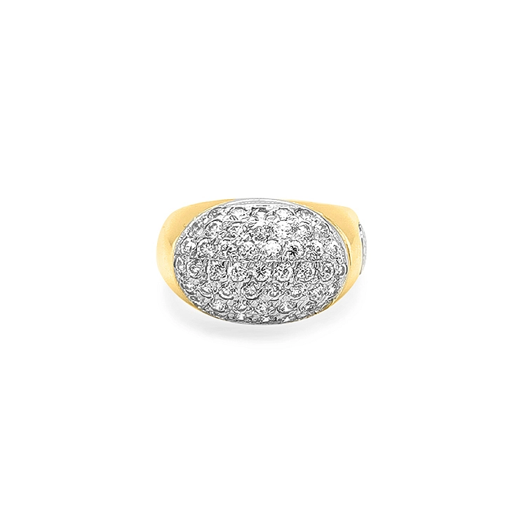 Kombinierter Goldring mit Zirkonen