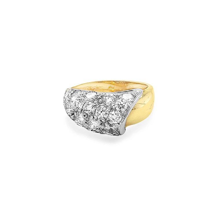 Kombinierter Goldring mit Zirkonen