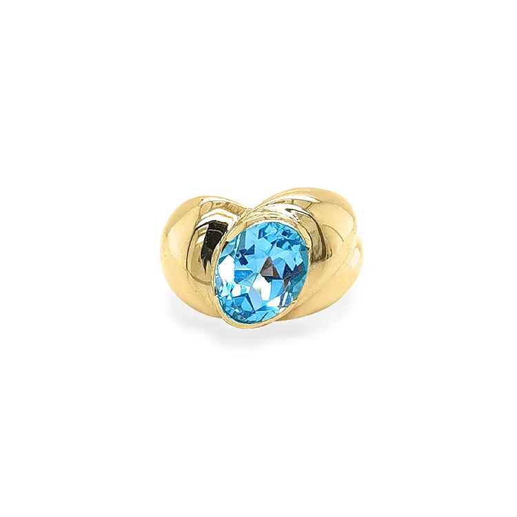 Goldring mit blauem Stein