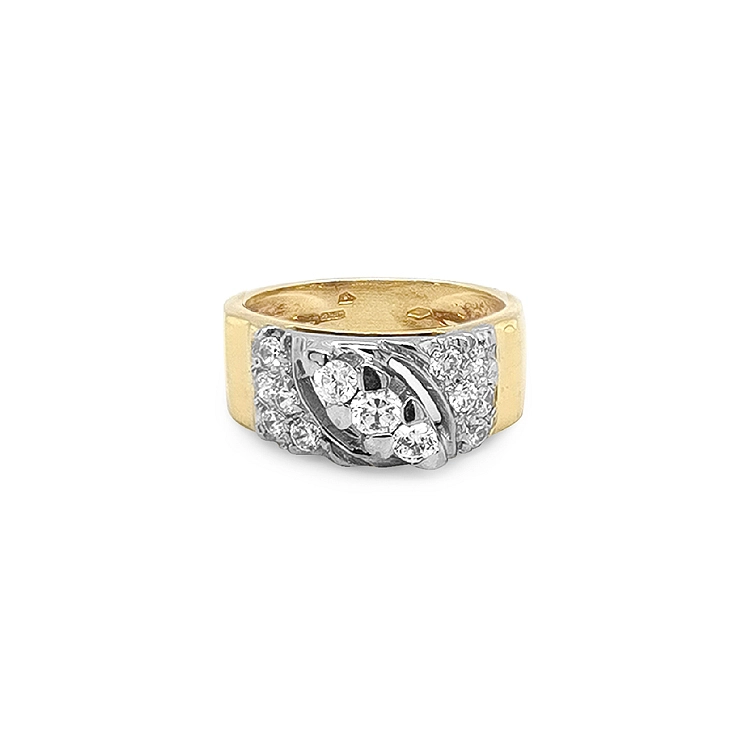 Goldring mit Zirkonen