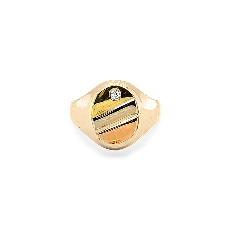 Goldener Herrenring mit Zirkon