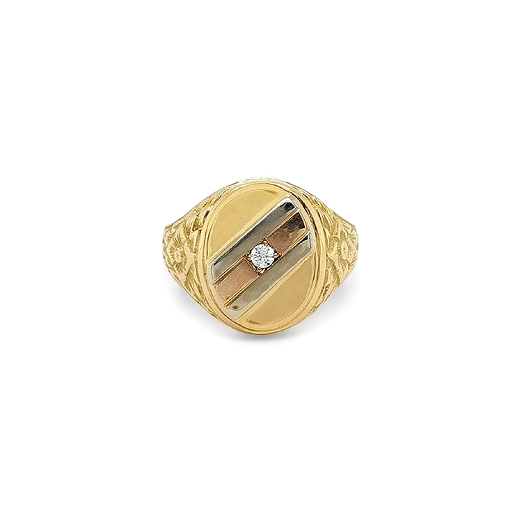 Goldener Herrenring mit Zirkon