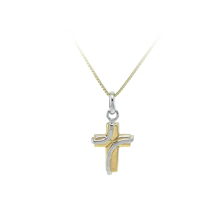 Anhänger Kreuz aus kombiniertem Gold