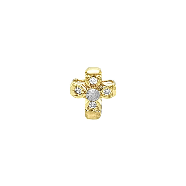 Gold-Anhänger Kreuz mit Zirkonen