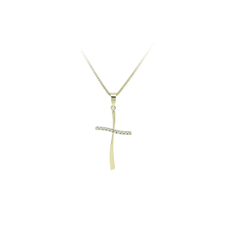 Gold-Anhänger Kreuz mit Zirkonen