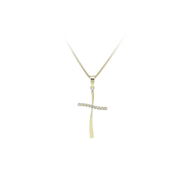 Gold-Anhänger Kreuz mit Zirkonen