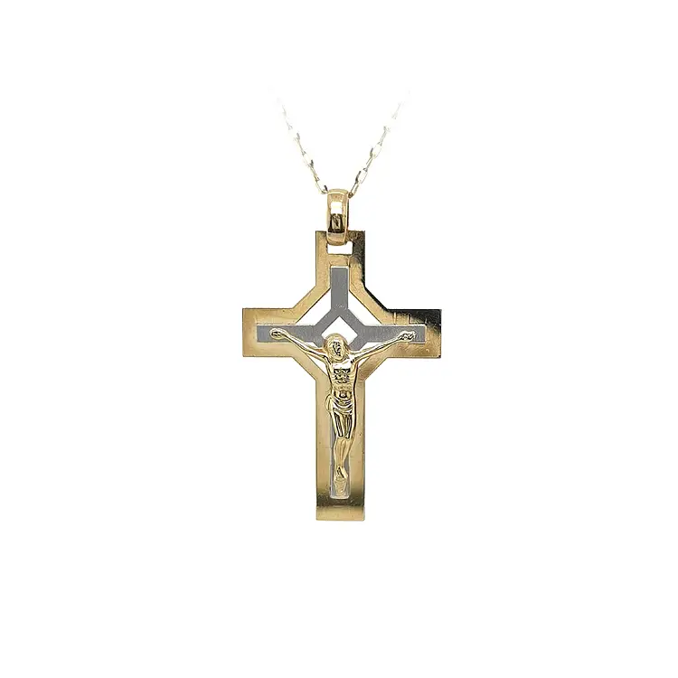 Gold-Anhänger Kreuz mit Jesus Christus