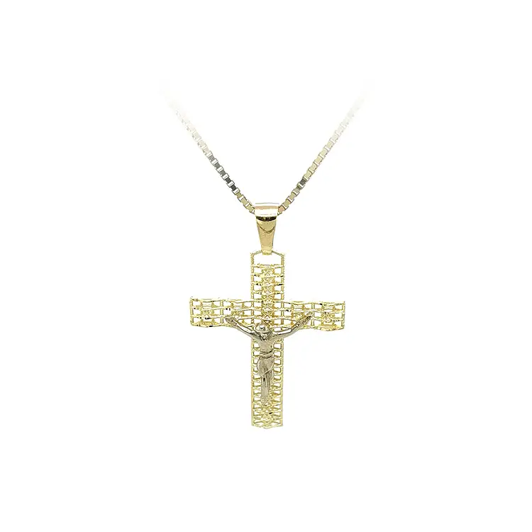 Gold-Anhänger Kreuz mit Jesus Christus