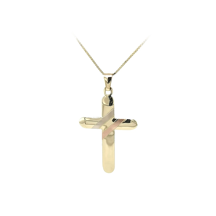 Anhänger Kreuz aus kombiniertem Gold