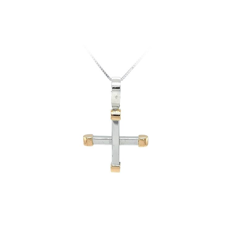 Anhänger Kreuz aus kombiniertem Gold