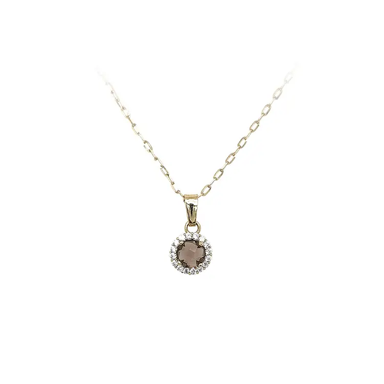 Gold-Anhänger mit braunem Stein