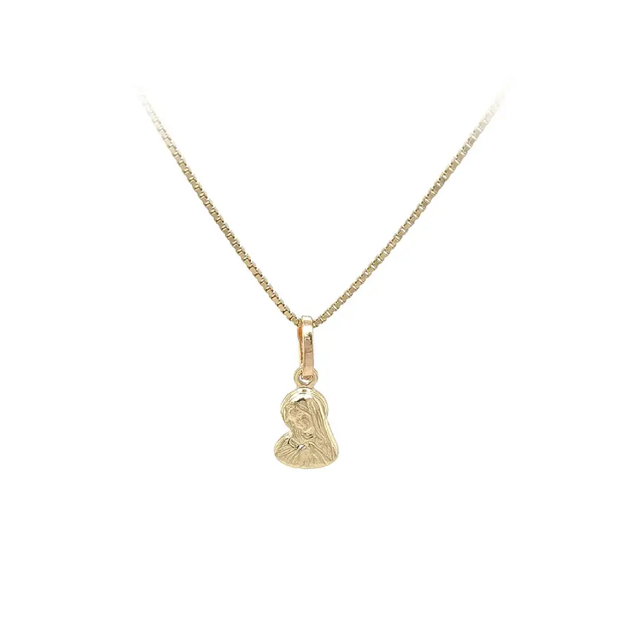 Spiritueller Goldanhänger mit Motiv der Jungfrau Maria und Jesus Christus