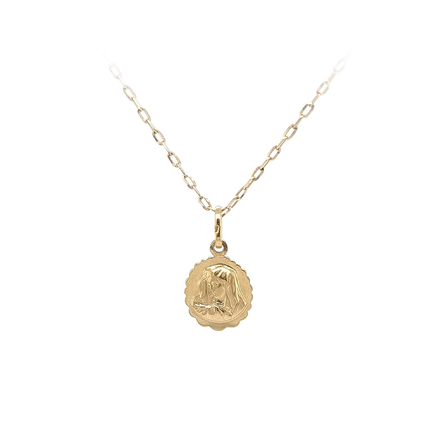 Goldanhänger der Jungfrau Maria als ewiges Symbol des Glaubens und des Schutzes
