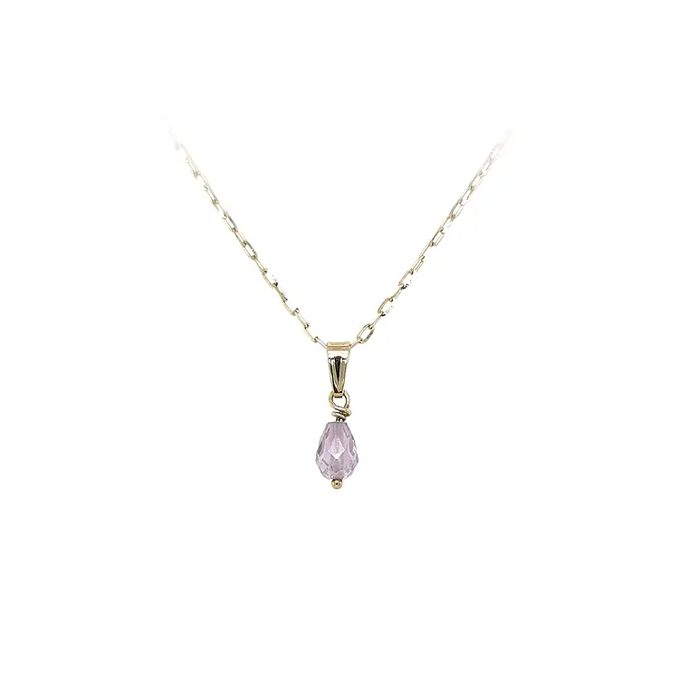 Gold-Anhänger mit lila Stein