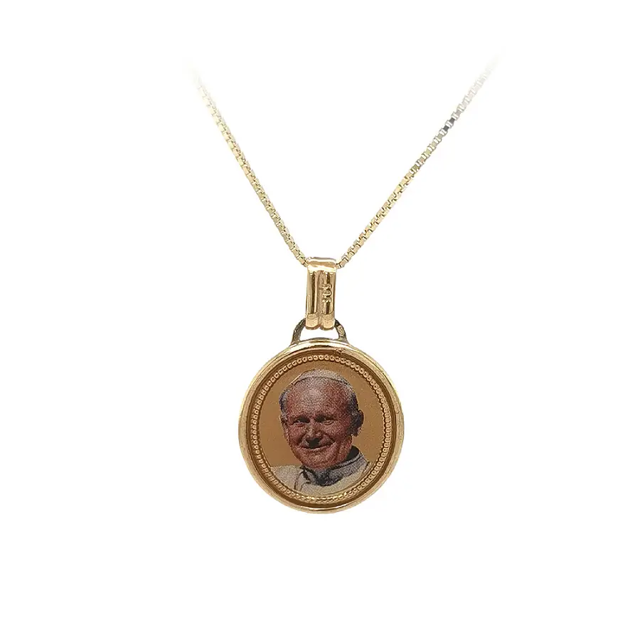 Gold-Anhänger Medaillon Papst Johannes Paul II