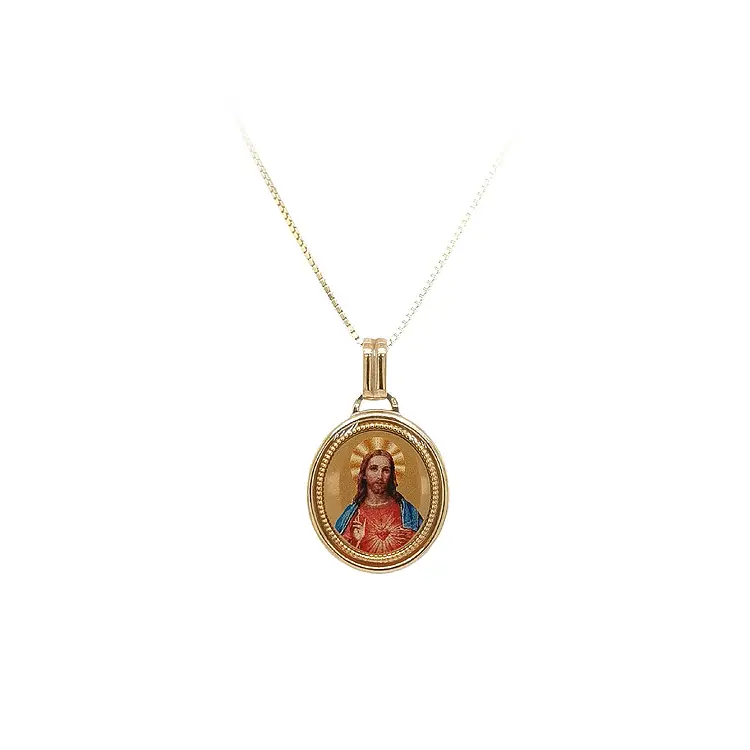 Gold-Anhänger Medaillon Jesus Christus