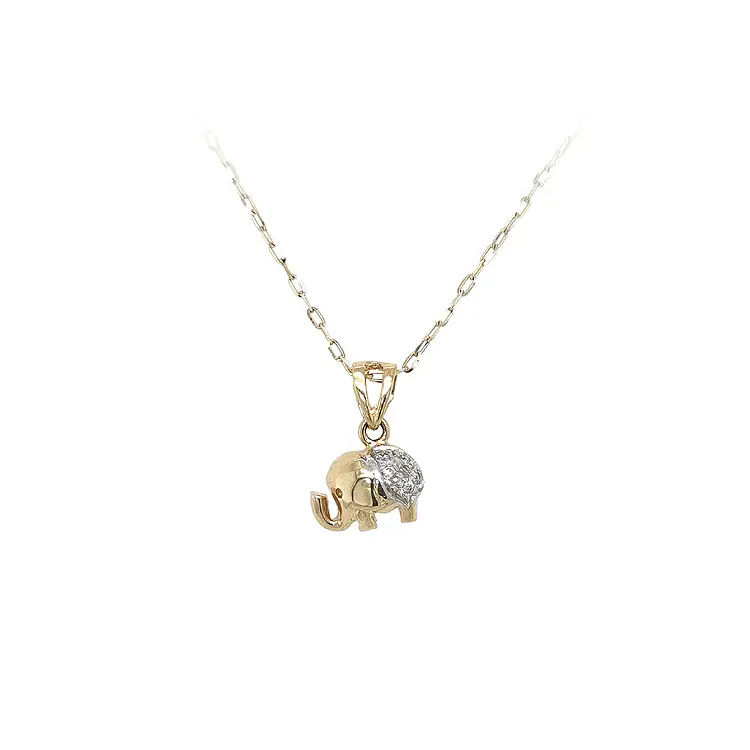 Gold-Anhänger Elefant mit Zirkonen