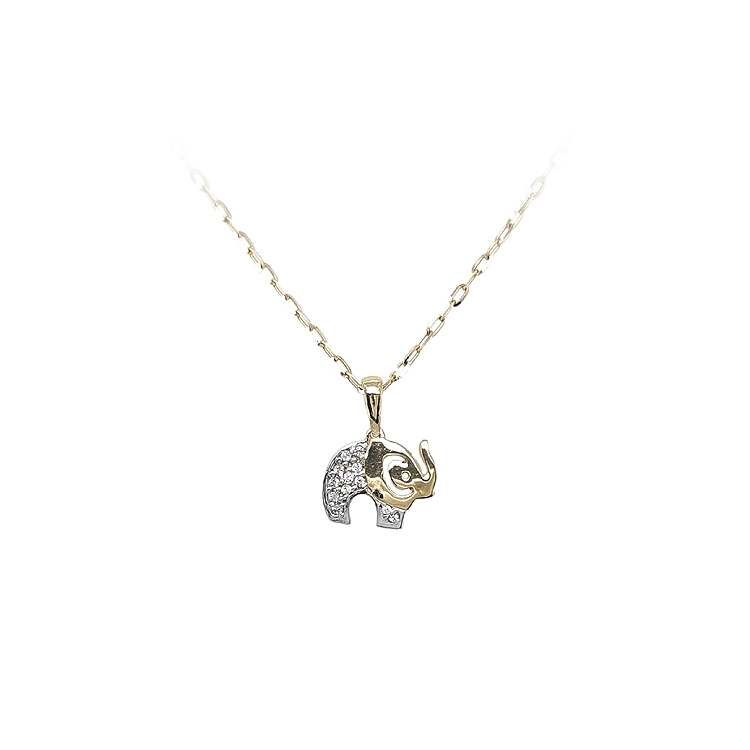 Gold-Anhänger Elefant mit Zirkonen