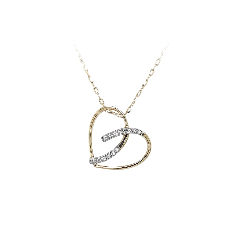 Gold-Anhänger Herz mit Zirkonen