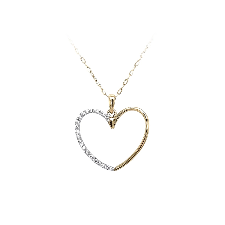 Gold-Anhänger Herz mit Zirkonen