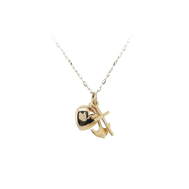 Gold-Anhänger Herz, Anker, Kreuz