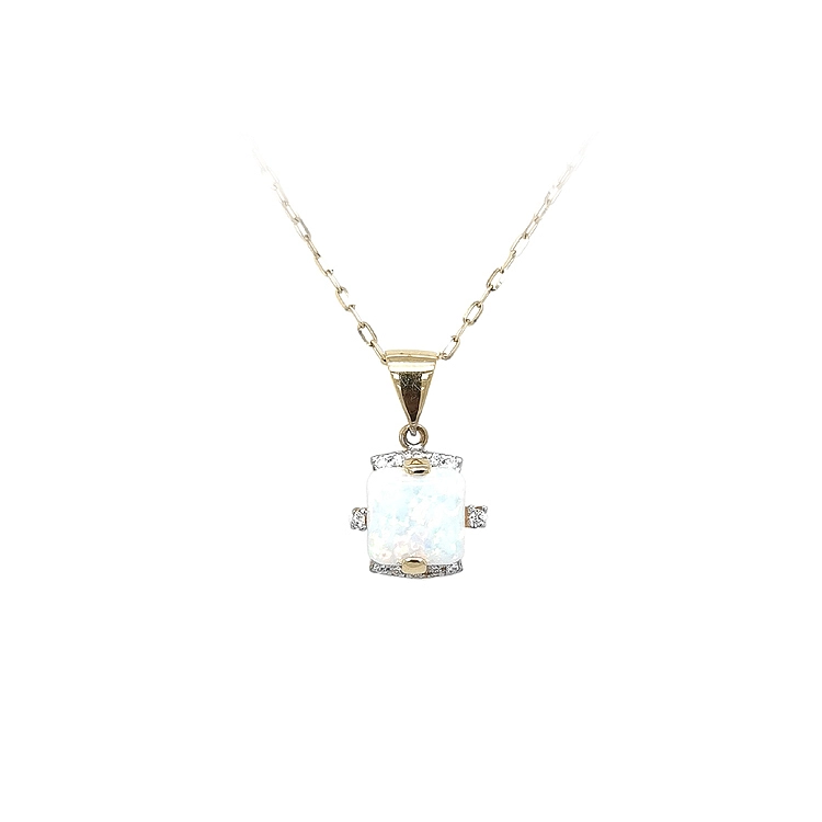 Gold-Anhänger mit Opal und Zirkonen