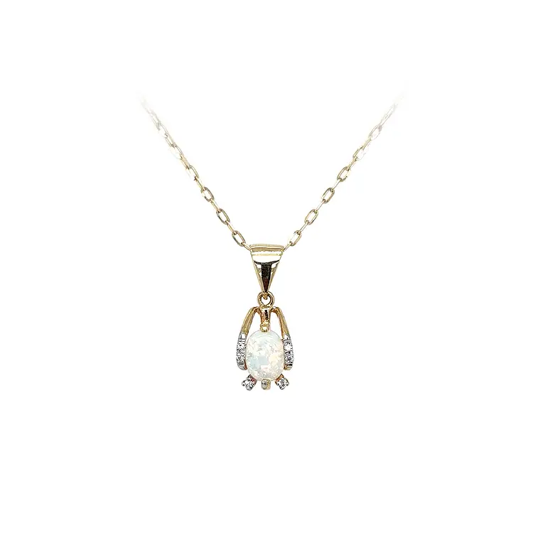 Gold-Anhänger mit Opal und Zirkonen