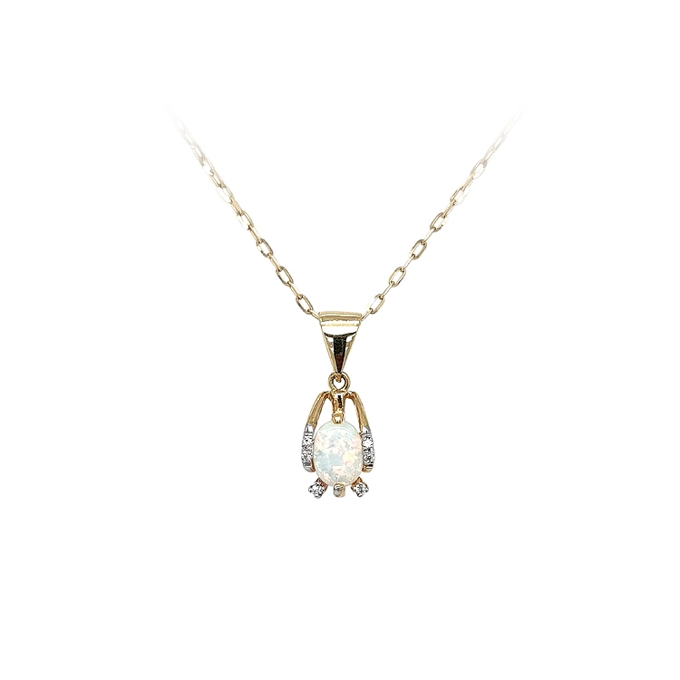 Gold-Anhänger mit Opal und Zirkonen
