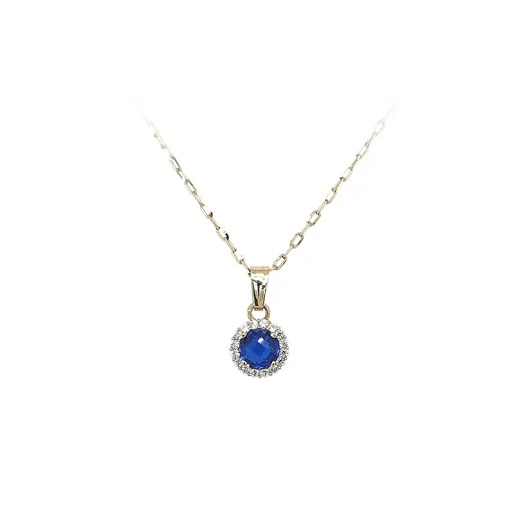 Gold-Anhänger mit blauem Stein