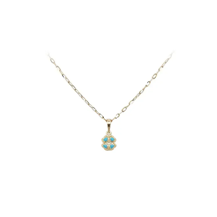 Vierblättriger Kleeblatt-Anhänger aus Gold