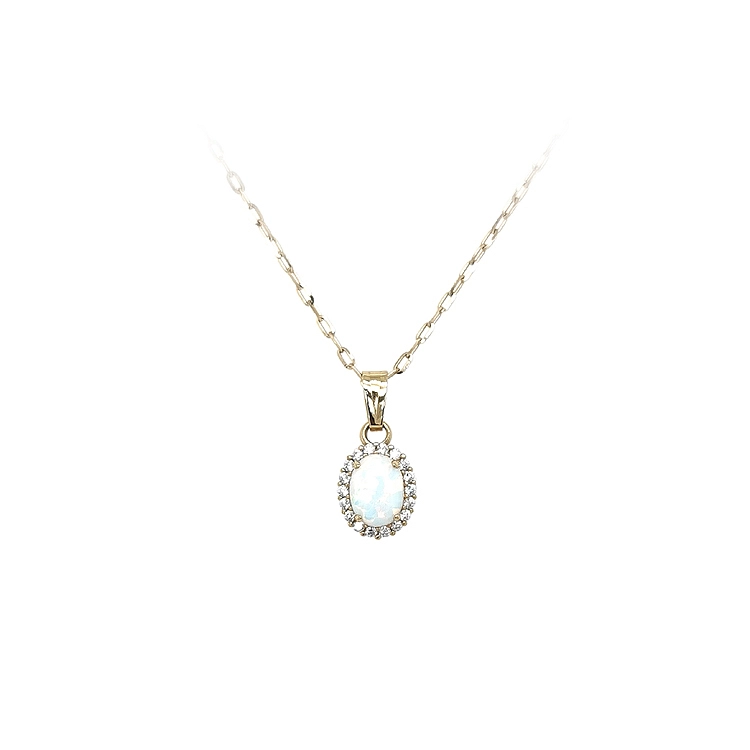 Gold-Anhänger mit Opal und Zirkonen