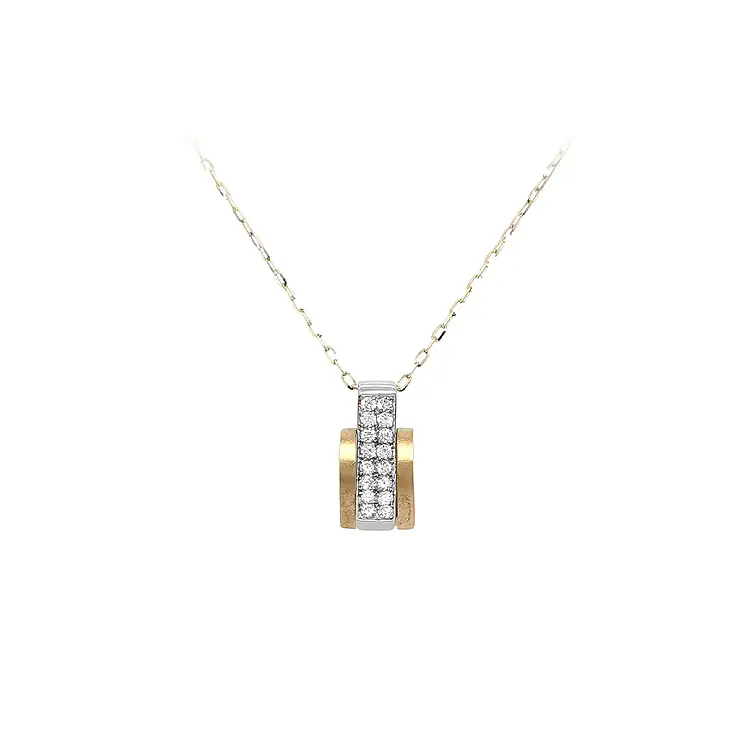 Anhänger mit Zirkonen aus kombiniertem Gold