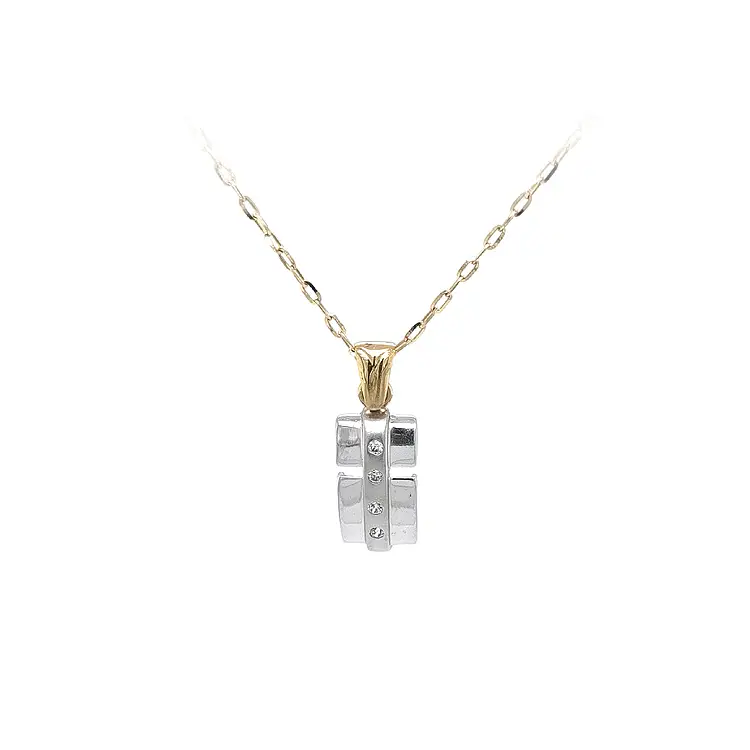 Gold-Anhänger mit Zirkonen aus kombiniertem Gold