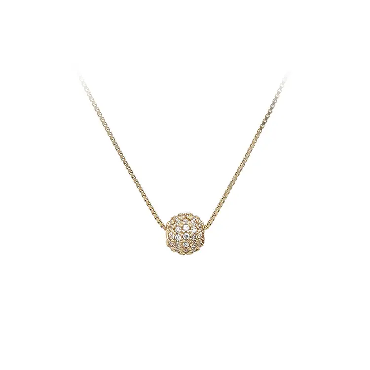 Gold-Anhänger Kugel mit Zirkonen