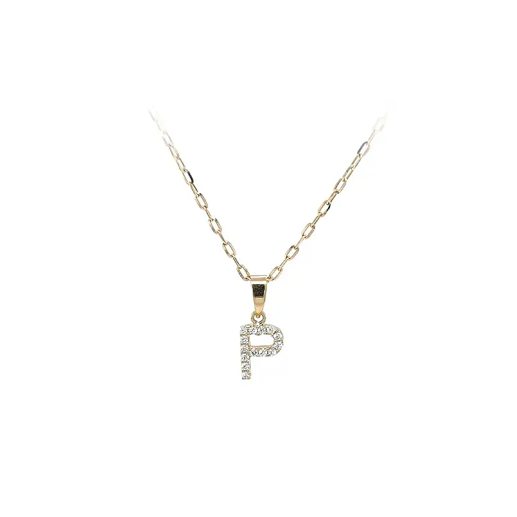 Gold-Anhänger Buchstabe P mit Zirkonen