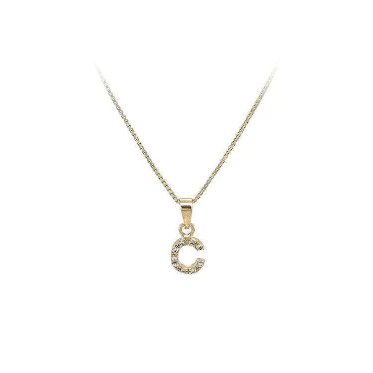 Gold-Anhänger mit Zirkonen Buchstabe C