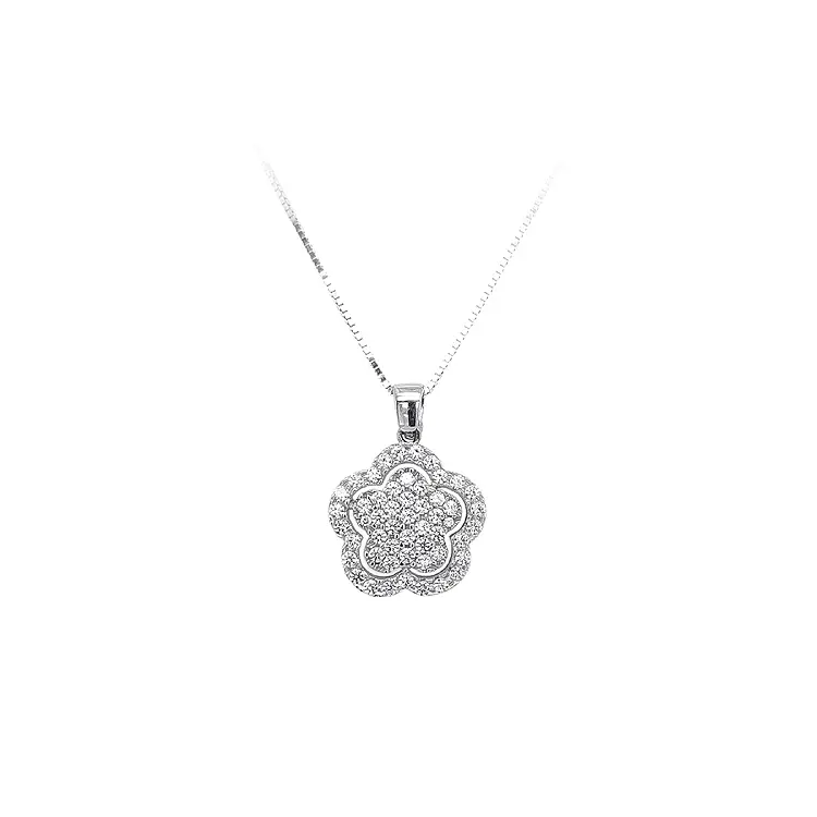 Anhänger mit Zirkonen aus Weißgold