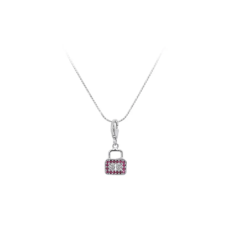 Weißgold Vorhängeschloss-Armband-Anhänger