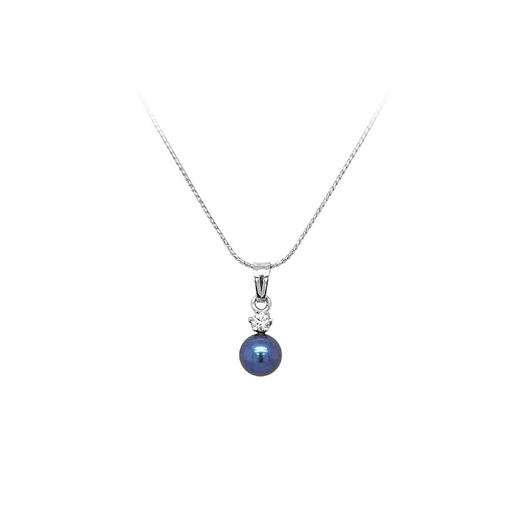Anhänger mit Perle und Zirkon Weißgold