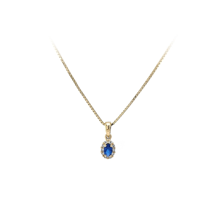 Gold-Anhänger mit blauem Stein