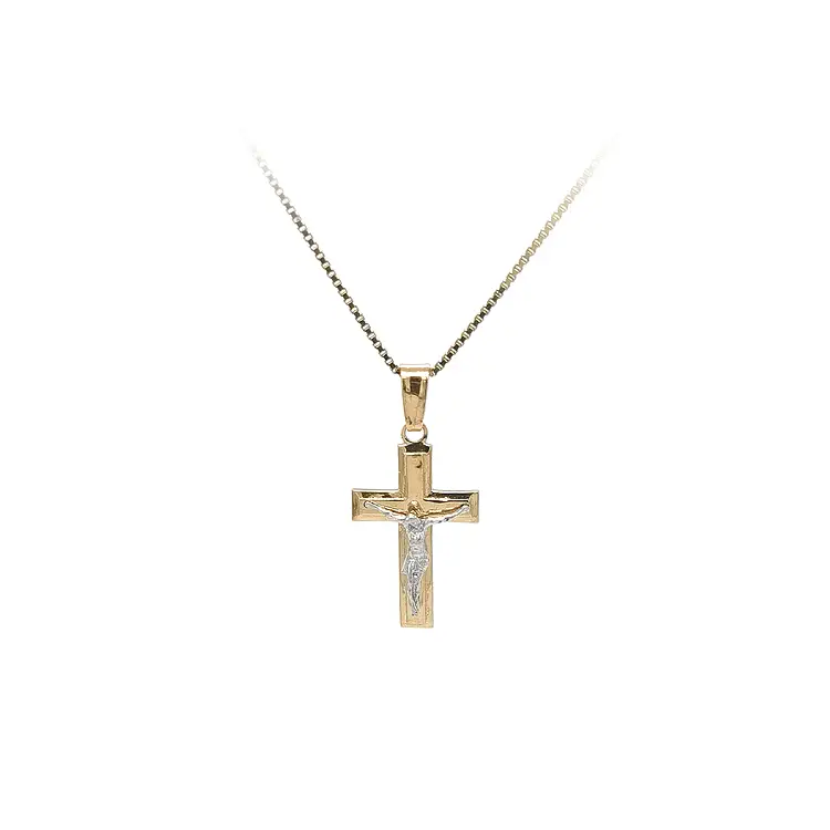 Gold-Anhänger Kreuz mit Jesus Christus