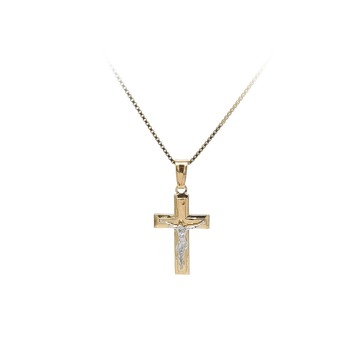 Gold-Anhänger Kreuz mit Jesus Christus