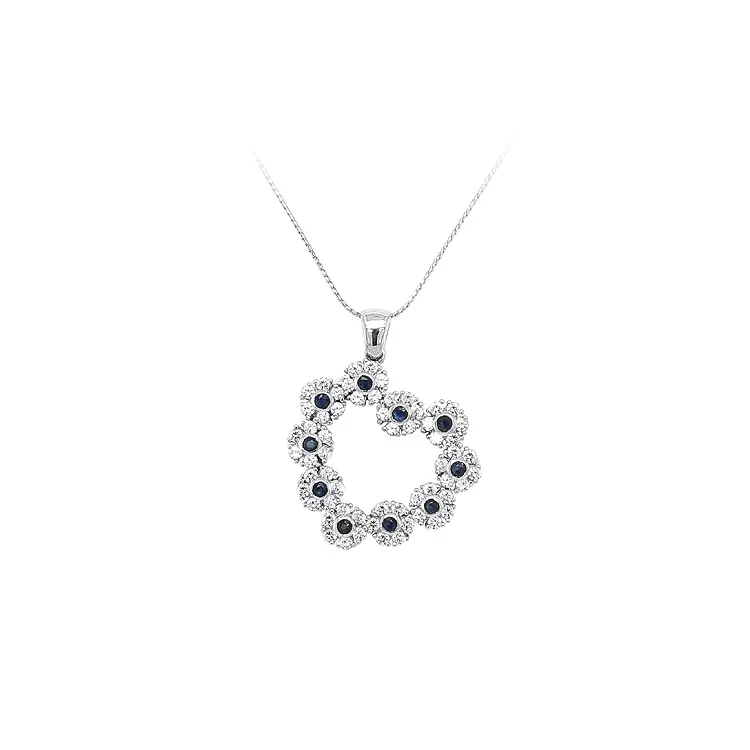 Anhänger Herz mit blauem Stein