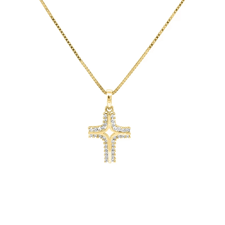 Goldenes Kreuz mit Zirkonen